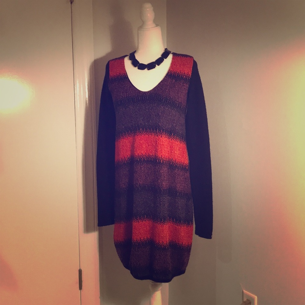 MISS SIXTY MULTICOLOR LONG SlEEVE SWEATER DRESS